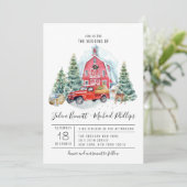 Elegante Winter Schuur | Waterverf Huwelijk (Staand voorkant)