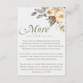 Elegante Winter Script Kalligrafie Bloemenbruiloft Informatiekaartje (Voorkant)