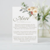 Elegante Winter Script Kalligrafie Bloemenbruiloft Informatiekaartje (Staand voorkant)