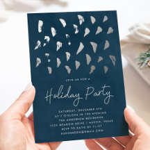 Elegante Winter Sneeuw Navy Waterverf Kerstfeest