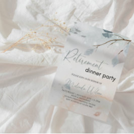 Elegante Winter Sneeuwval Pensioenfeest Kaart