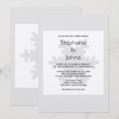 Elegante Winter Sneeuwvlok Grijs Wit Zilver Huweli Kaart (Voorkant / Achterkant)