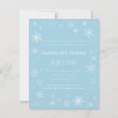 Elegante Winter Sneeuwvlok Meisjes Verjaardagsfees Kaart (Voorkant)