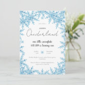 Elegante Winter Sneeuwvlok Onederland Eerste Verja Kaart (Staand voorkant)