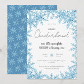 Elegante Winter Sneeuwvlok Onederland Eerste Verja Kaart (Voorkant / Achterkant)