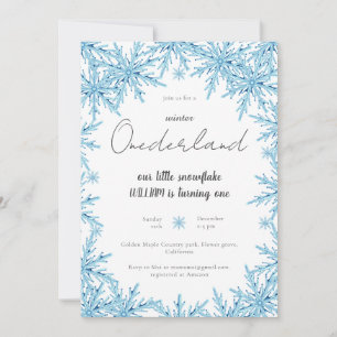 Elegante Winter Sneeuwvlok Onederland Eerste Verja Kaart