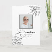 Elegante winter sneeuwvlokken begrafenisdienst gev programma (Voorkant)