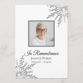 Elegante Winter Sneeuwvlokken Begrafenisdienst Programmakaart (Voorkant)