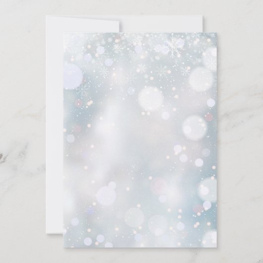Elegante Winter Sneeuwvlokken Bloemen Huwelijk Kaart (Achterkant)
