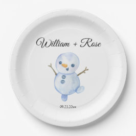 Elegante Winter Sneeuwvlokken bruiloft Papieren Bordje