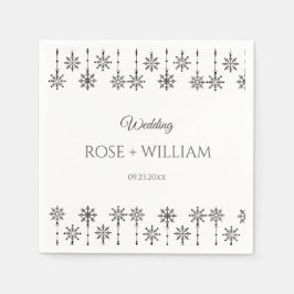 Elegante Winter Sneeuwvlokken bruiloft Servet