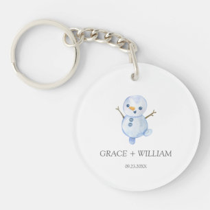 Elegante Winter Sneeuwvlokken bruiloft Sleutelhanger