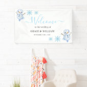 Elegante Winter Sneeuwvlokken bruiloft Spandoek (Insitu)