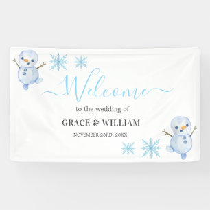 Elegante Winter Sneeuwvlokken bruiloft Spandoek