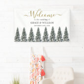 Elegante Winter Sneeuwvlokken bruiloft Spandoek (Insitu)