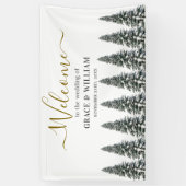 Elegante Winter Sneeuwvlokken bruiloft Spandoek (Verticaal)