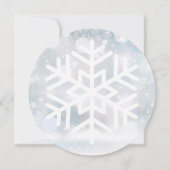 Elegante Winter Sneeuwvlokken Cirkelbruiloft Kaart (Achterkant)