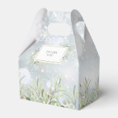 Elegante Winter Sneeuwvlokken Groene Baby Shower Bedankdoosjes (Achterkant)