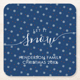 Elegante winter sneeuwvlokken op maat kartonnen onderzetters