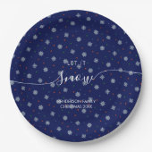 Elegante winter sneeuwvlokken op maat papieren bordje (Voorkant)