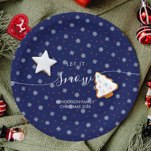 Elegante winter sneeuwvlokken op maat papieren bordje