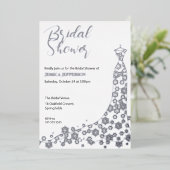 Elegante Winter Snowflakes Bruids Douche Uitnodigi Folie Uitnodiging (Staand Voorkant)