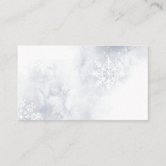 Elegante winter stoffige blauwe luier verloting ti informatiekaartje (Achterkant)