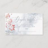 Elegante winter stoffige blauwe luier verloting ti informatiekaartje (Voorkant)