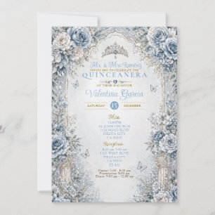 Elegante Winter Sweet 15 Quinceanera Kaart