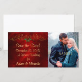 Elegante Winter Trouwfoto Save the Date (Voorkant / Achterkant)