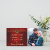 Elegante Winter Trouwfoto Save the Date (Staand voorkant)