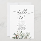 Elegante winter Trouwtafel Zitplaatsen Kaart (Voorkant)