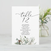 Elegante winter Trouwtafel Zitplaatsen Kaart (Staand voorkant)