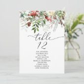 Elegante winter Trouwtafel Zitplaatsen Kaart (Staand voorkant)