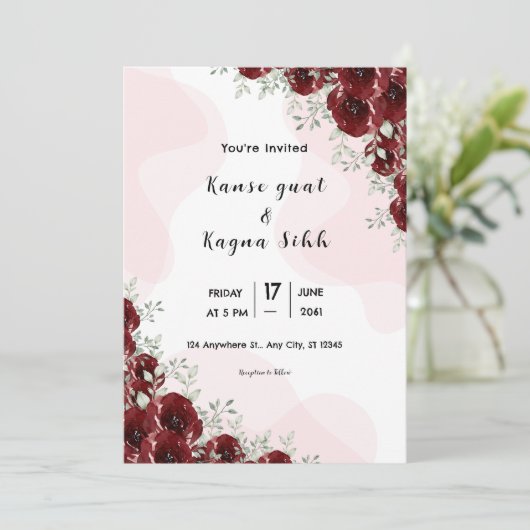 Elegante winter uitnodigingskaart ontwerp sjabloon kaart (Staand voorkant)