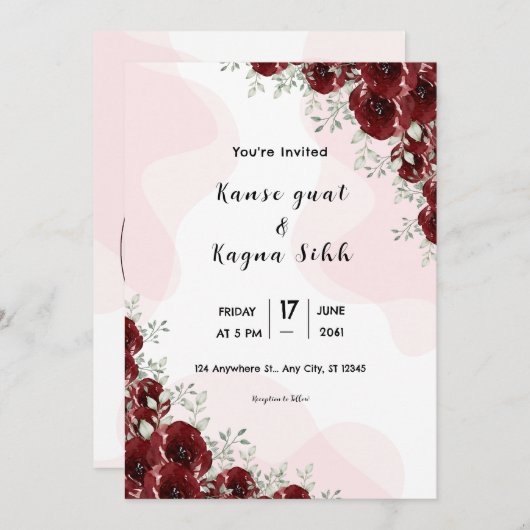 Elegante winter uitnodigingskaart ontwerp sjabloon kaart (Voorkant / Achterkant)