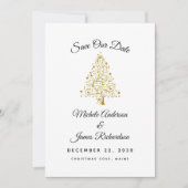 Elegante Winter Vakantie Bruiloft Save The Date (Voorkant)