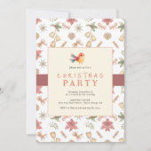 Elegante Winter Vogel Kerst Diner Uitnodiging (Voorkant)