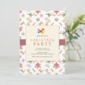 Elegante Winter Vogel Kerst Diner Uitnodiging (Staand voorkant)