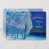 Elegante Winter Vorstige Bomen Bruiloft Kaart (Voorkant / Achterkant)