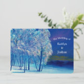 Elegante Winter Vorstige Bomen Bruiloft Kaart (Staand voorkant)