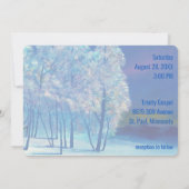 Elegante Winter Vorstige Bomen Bruiloft Kaart (Achterkant)