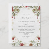 Elegante Winter Waterverf Botanische Script Bruilo Kaart (Voorkant)