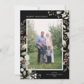 Elegante Winter Waterverf groen botanische foto Feestdagenkaart (Voorkant)