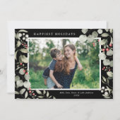 Elegante Winter Waterverf groen botanische foto Feestdagenkaart (Voorkant)