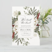 Elegante Winter We bonden de knoop bruiloft recept Kaart (Staand voorkant)