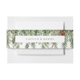 Elegante Winter Wedding Invitation Belly Band Uitnodigingen Wikkel