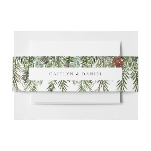 Elegante Winter Wedding Invitation Belly Band Uitnodigingen Wikkel (Voorkant Voorbeeld)