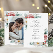 Elegante Winter Wedding Kerstfoto Save The Date