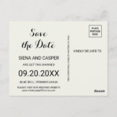 Elegante Winter White Peony Save the Date Kaart (Achterkant)